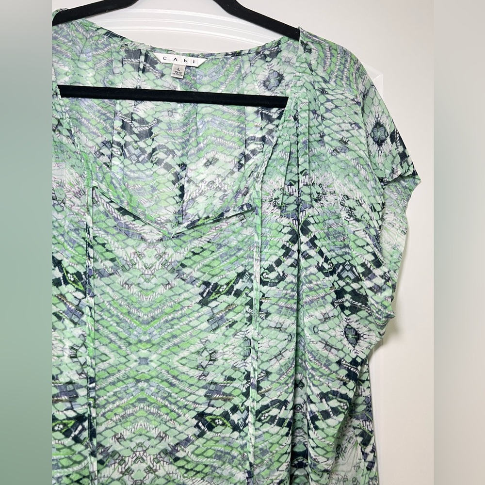 CAbi #746 Darby Snakeskin Printed Blouse